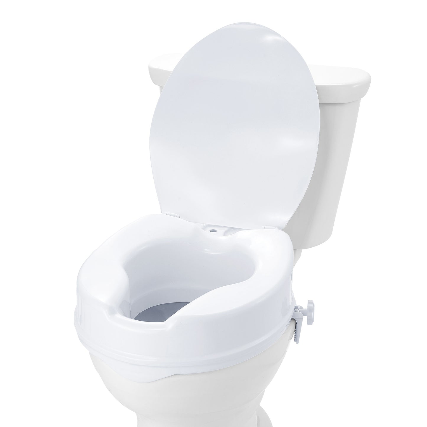 Siège de Toilette Élevé VEVOR, Hauteur de 4", Capacité de 300 lbs, Support Universel, Verrouillage à Vis, pour Personnes Âgées, Handicapées, Enceintes, Patients, Médical