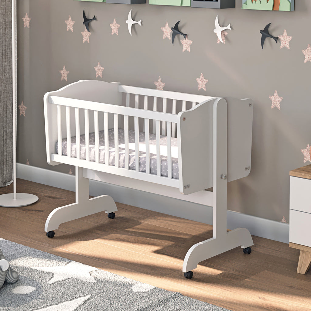Berceau en Bois pour Enfants – Blanc – Option avec ou sans Matelas