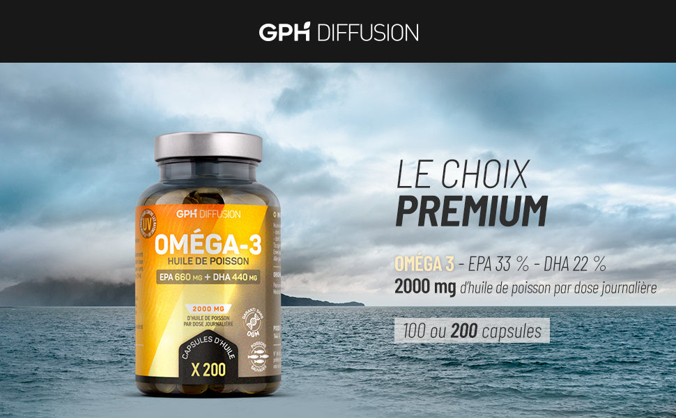 Oméga 3 - Huile de Poissons Sauvages - EPA 660mg / DHA 440mg - capsules - GPH Diffusion