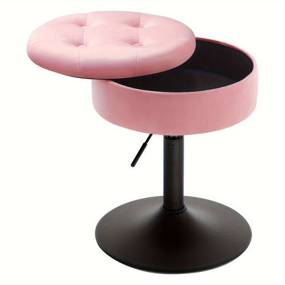 1pc Tabouret Réglable Tabouret de Travail Tabouret de Bureau Avec Rangement Tabouret de Bar en Velours Pour Bar Restaurant 49.5-65cm