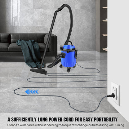 Aspirateur 3-en-1 pour sols secs et humides, extracteur de poussière industriel avec moteur puissant, fonction de soufflage, réservoir de 15L, prise d'énergie et filtres HEPA lavables, pour atelier domestique et usage professionnel
