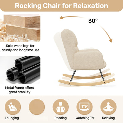 Chaise de restaurant moderne, fauteuil à bascule avec dossier haut et accoudoirs, rembourrée jusqu'à 136 kg, confortable et stabilisée