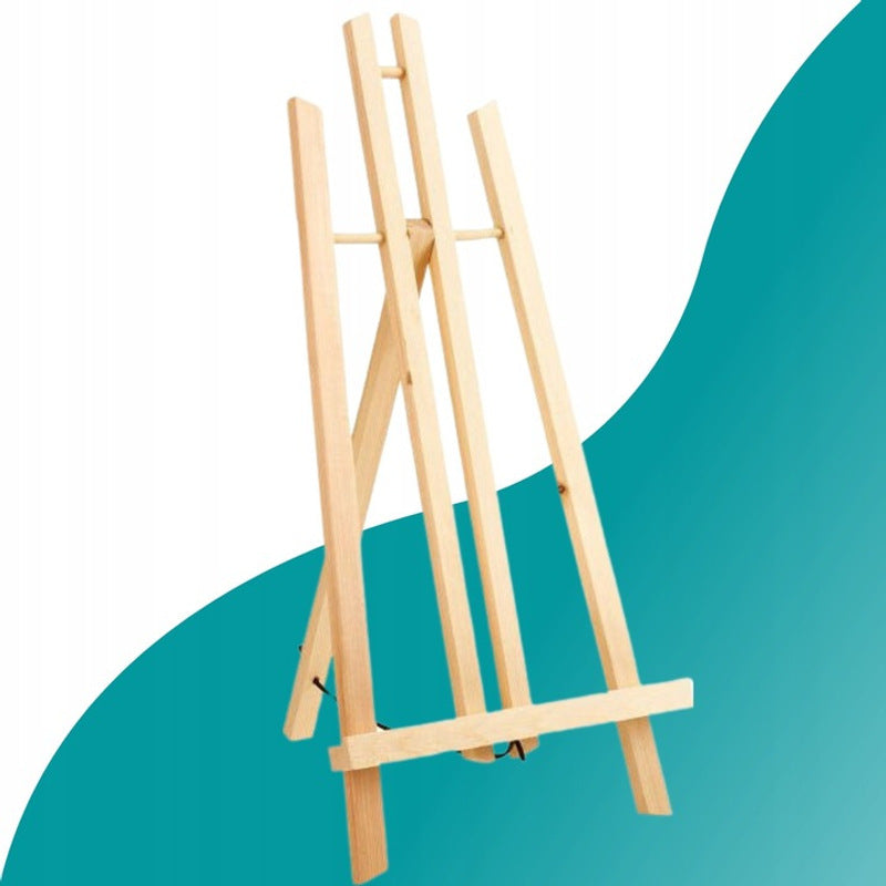 Grand ensemble de peinture artistique pour peindre avec un chevalet de table en bois de 50 cm et 4 toiles de 24X30 et 25X25 cm. L'ensemble comprend également 12 couleurs de peintures acryliques de 12 ml chacune, 6 pinceaux et une palette de peinture. C'es