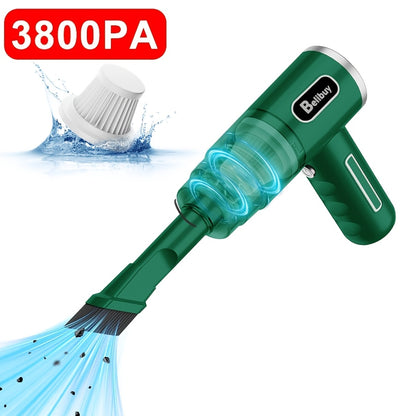 Aspirateur sans fil amélioré avec aspiration tempête 3800PA ! Aspirateur à main sans fil pour la maison et la voiture, tout-en-un ! Super cyclone rechargeable longue portée pour voiture, bureau et maison