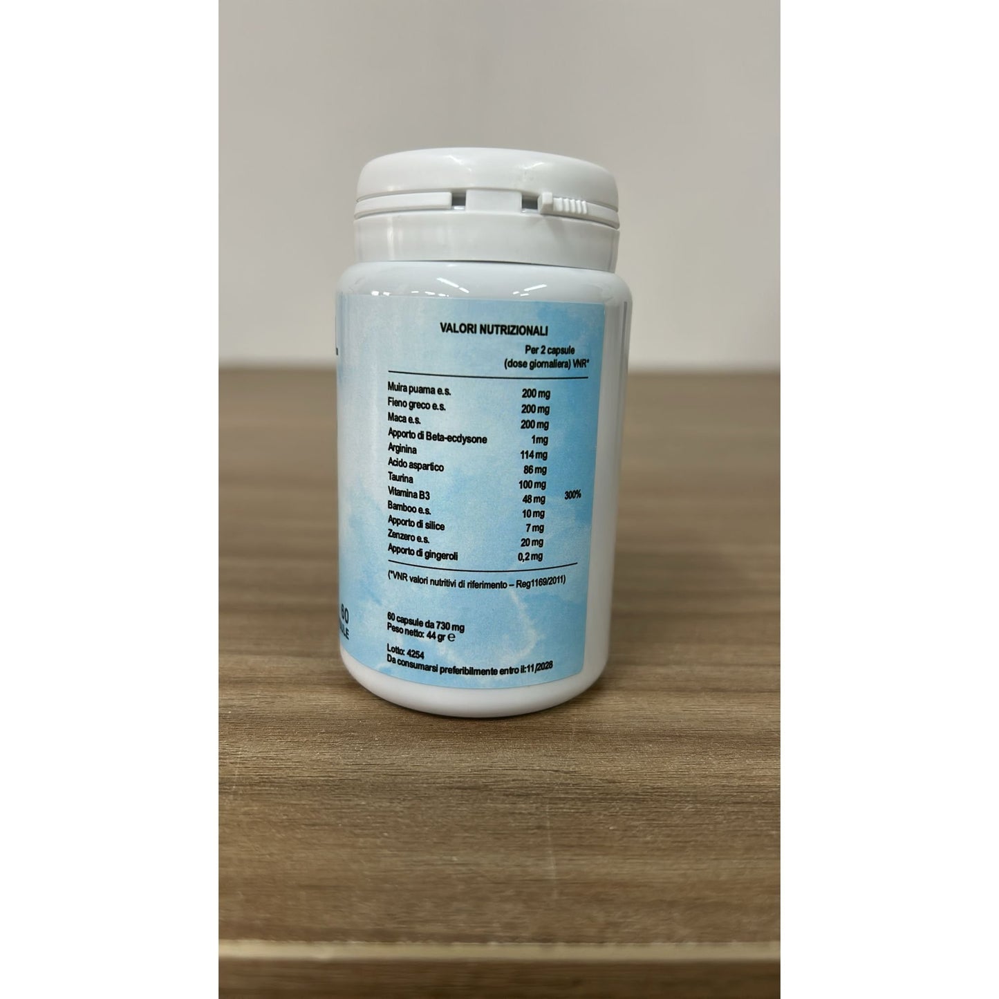 Compléments alimentaires pour hommes avec Maca péruvienne, Ginseng, Muira Puama, Argine, Taurine, Gingembre et Fenugrec – Formule en gélules – Fabriqué en Italie, 60 gélules