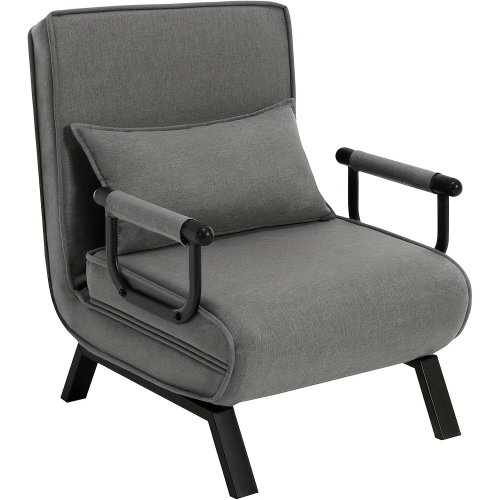 1pc Chaise de salle à manger élégante, canapé-lit 3 en 1, lit de visite, fauteuil pliant avec dossier réglable, coussin amovible, convient pour chambre à coucher, salon, bureau, capacité de charge de 150 kg
