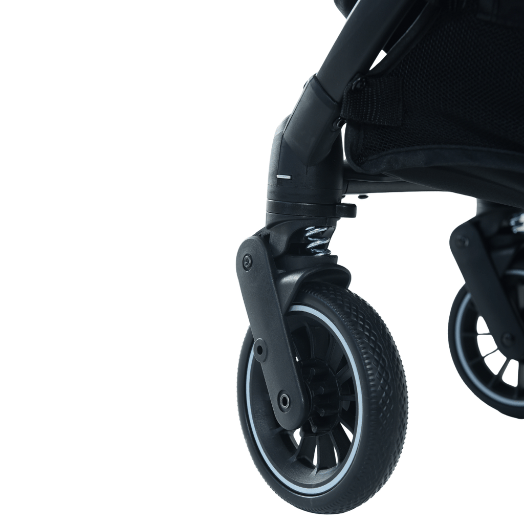 HonorBB ZOA Poussette Canne Bébé Légère et Compacte, 0-3 Ans, 0-15 kg, 3 Positions Inclinables, Pliage Automatique, Bandoulière, Moustiquaire et Protection Pluie Offerts – Essential Black