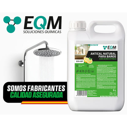 EQM - ECO-207 - ly Nettoyant pour salle de bain - 5L - Avec acide citrique - 100 % - Nettoyant naturel puissant