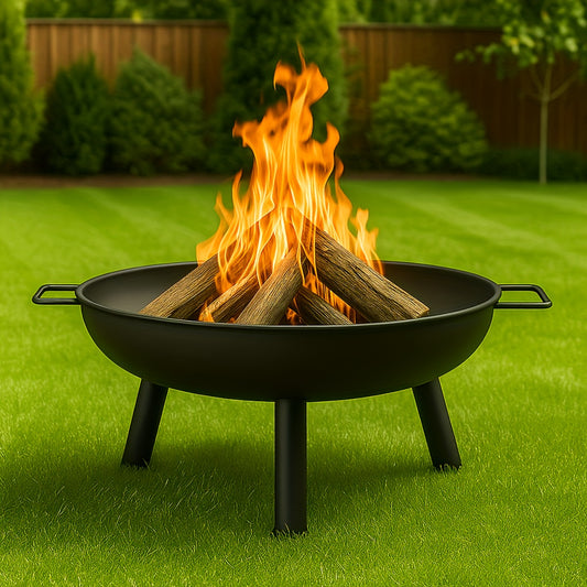Poêle à foyer extérieur, équipée de 2 poignées et de 3 pieds amovibles, bol à feu et panier à feu, convient pour les patios, balcons, jardins et cours, peut être utilisée en hiver ! Parfaite pour les fêtes, le camping, noire, un incontournable pour les fê