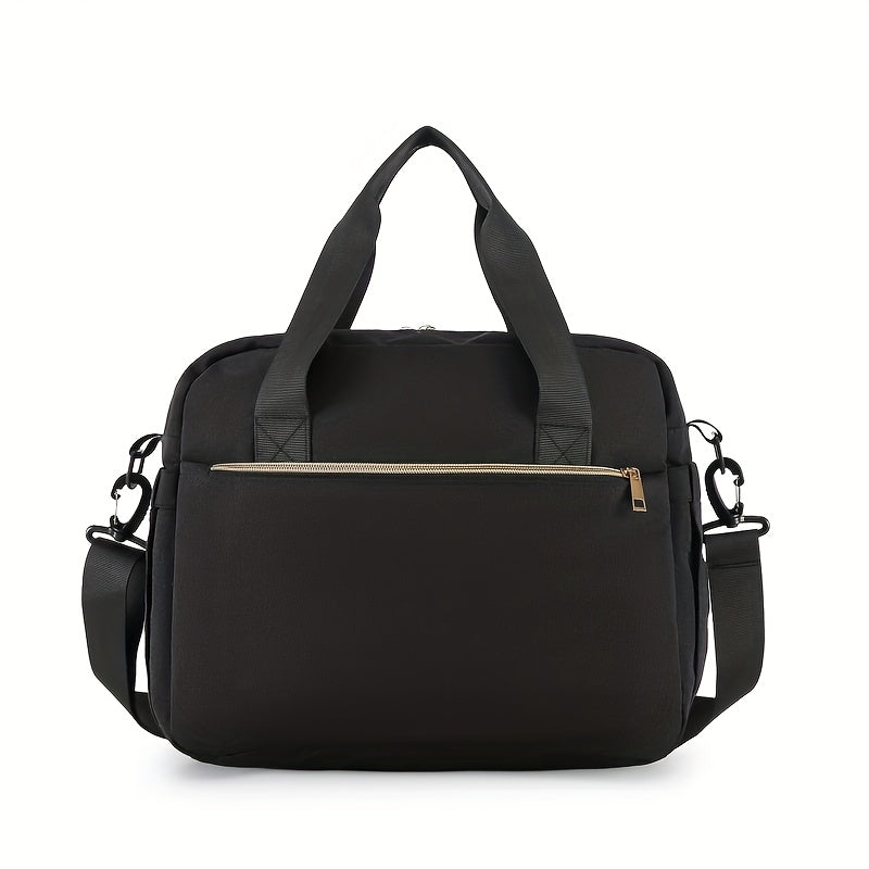 Sac à Langer Grande Capacité Compatible - Organisateur de Couches Multifonction en Tissu Oxford avec Bandoulière, Sac de Voyage Matelassé pour &, Rose/Gris ou Noir/Gris, Espace Spacieux pour Usage Quotidien et en Déplacement