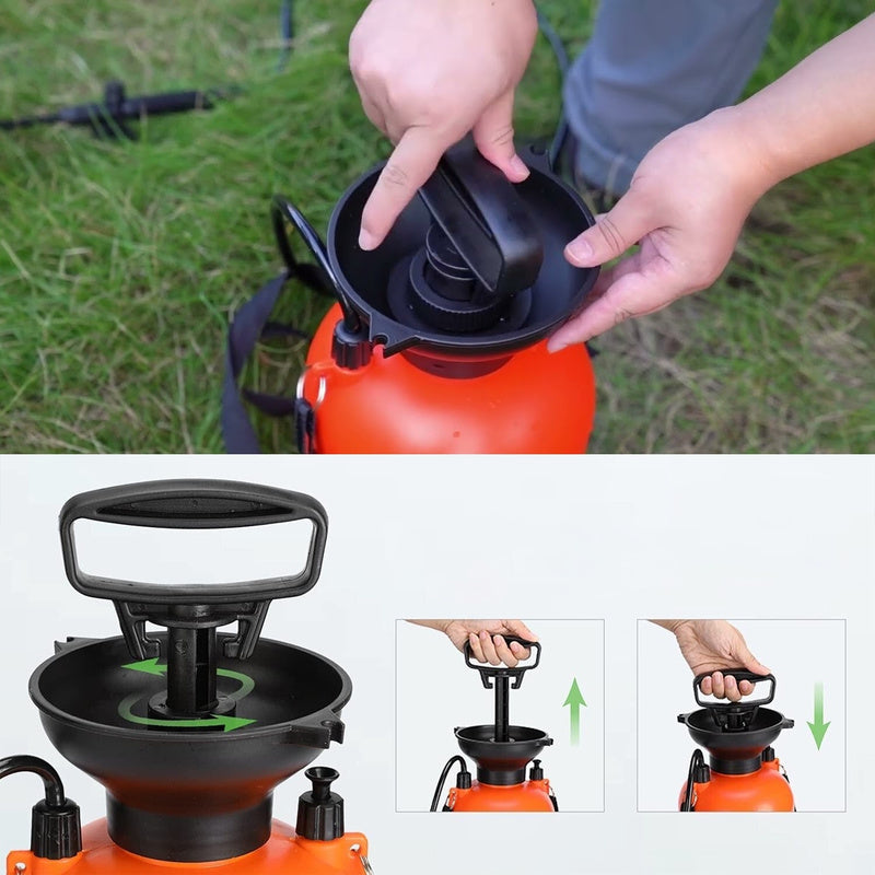 Pressure Sprayer, Garden, Manual, 8L, with Long Lance, Strong, Durable, Professional Tool for Garden Care, for Watering Plants, Spraying, And Dispersing Fertilizers And Plant Protection Agents, Has a Large Capacity of 8 Liters, Allows for Long Work Withou