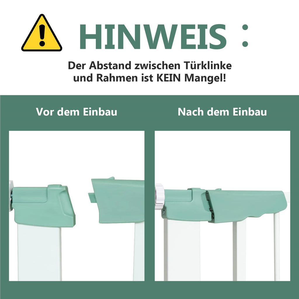 Barrière de porte pour bébé 80 - 132 cm, protection d'escalier en métal sans perçage, grille de sécurité pour bébé à fixation par pression, fermeture automatique pour bébés et animaux de compagnie