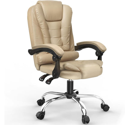 Chaise de bureau exécutive haute dossier, chaise de bureau ergonomique inclinable avec fonction d'inclinaison, chaise d'ordinateur robuste pour le travail à domicile