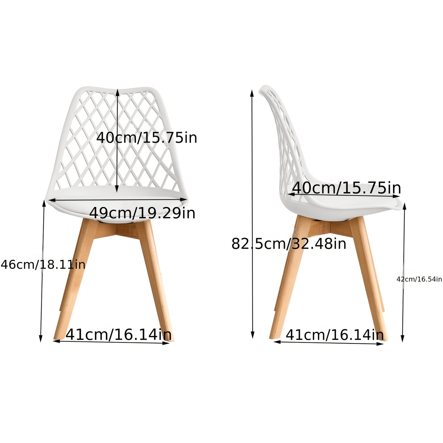 EGOONM Ensemble de 6 chaises de salle à manger, chaises de cuisine scandinaves - Design de dossier coquillage découpé, coussin en similicuir et pieds en bois de hêtre