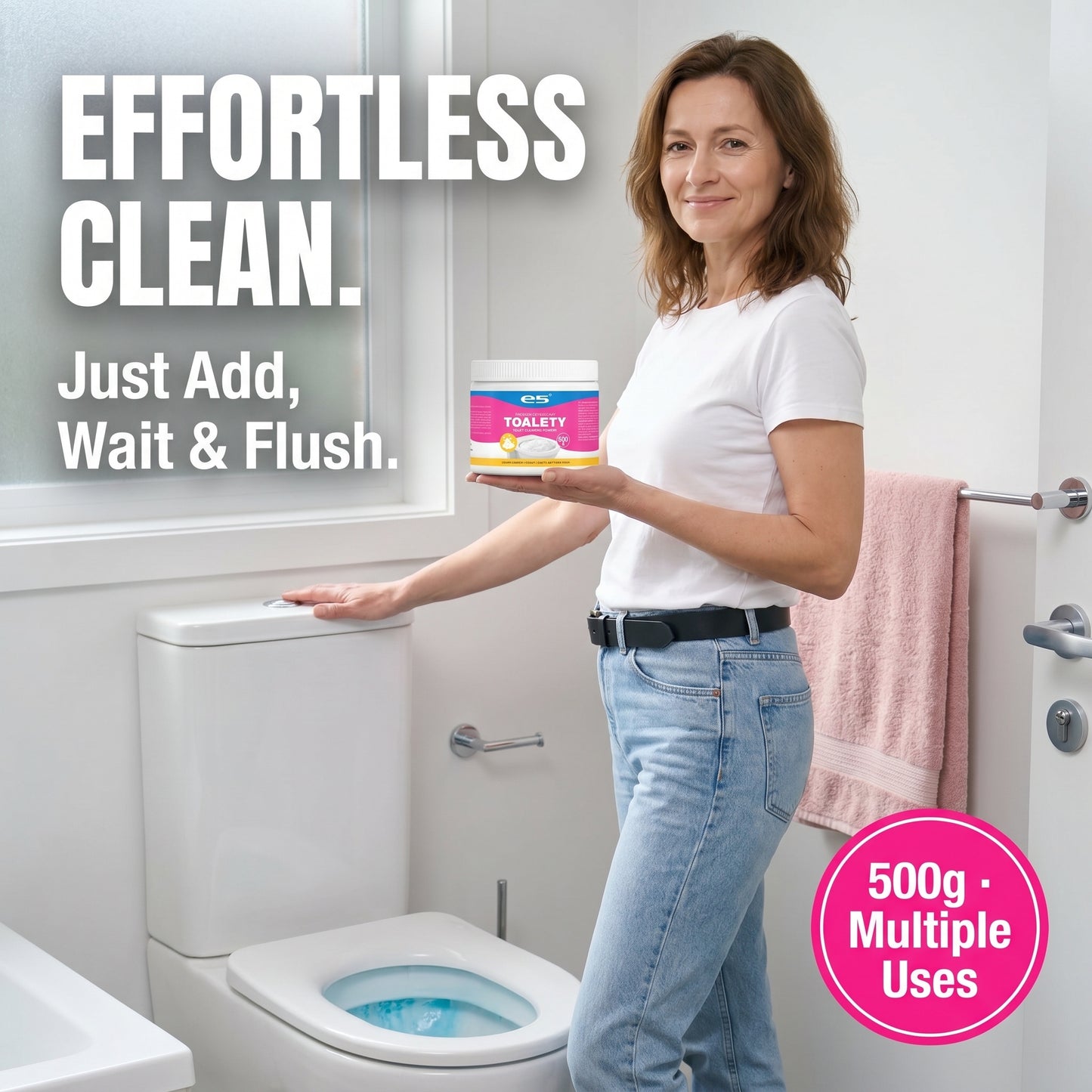 Poudre pour toilettes 500g – Mousse active contre le calcaire, les dépôts et les odeurs