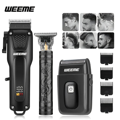 Le Cadeau Parfait pour la Saint-Valentin : Kit de Soins Capillaires Professionnel pour Hommes 3/4 pièces (Tondeuse à Cheveux), Tondeuse Professionnelle avec Tailleur en T, Rasoir et Nouveau Tailleur de Poils de Nez, Ensemble d'Outils de Coiffure avec Affi