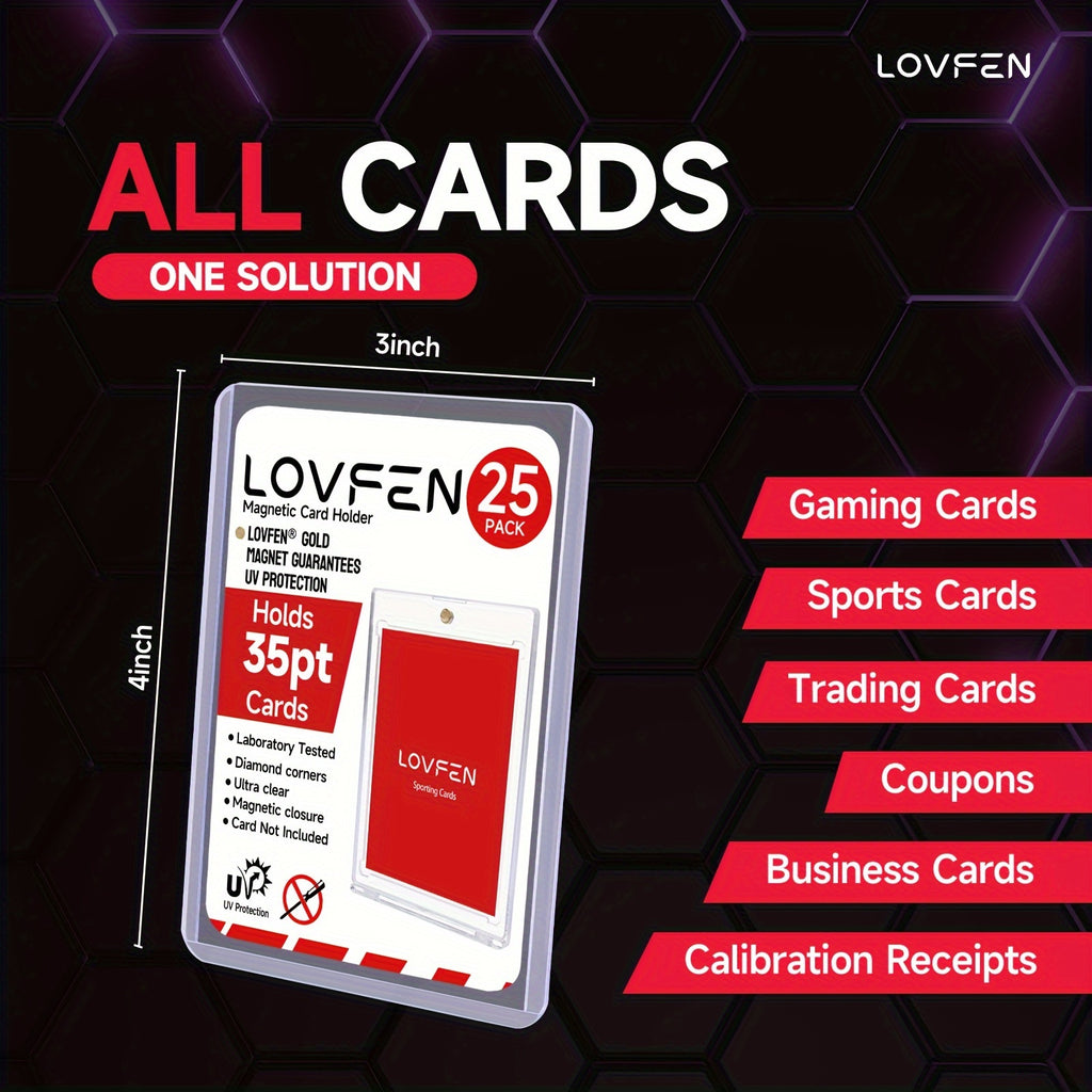 LOVFEN - 35pt Pochettes de  pour Cartes - Lot de 500 (20x25 Paquets) - Format Standard 7,62x10,16 cm - Protégez Vos Cartes de Baseball et Sportives avec Ces Pochettes en Plastique Dur Transparent