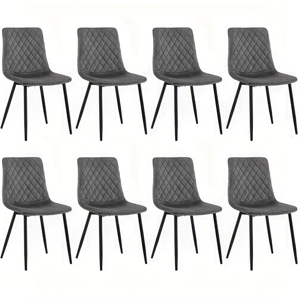 4/8pcs Chaises de salle à manger Chaises de cuisine Chaises de salon Chaises cosmétiques Chaises rembourrées Chaises d'appoint avec sièges en velours Pieds en métal pour salle à manger Cuisine Salon Zone d'entrée
