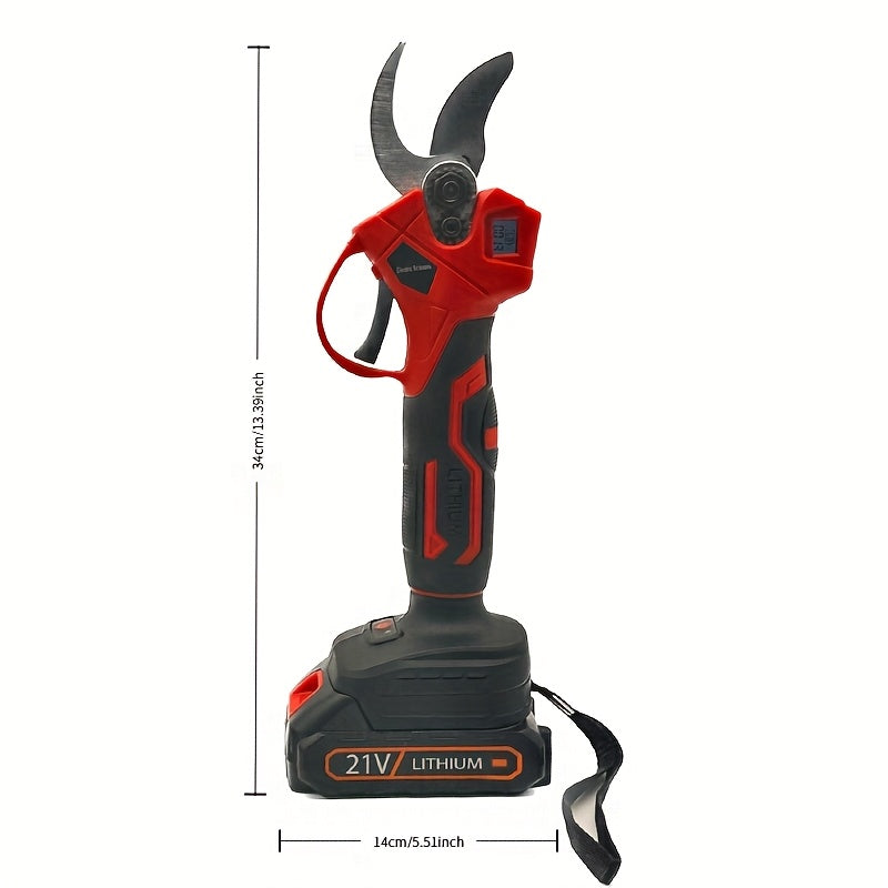 Ensemble de 9 accessoires comprenant des ciseaux électriques sans fil au lithium, une sécateur électrique avec 2 batteries 1500 mAh, 40 mm, écran, moteur sans balais pour le jardinage, les vergers, les vignobles