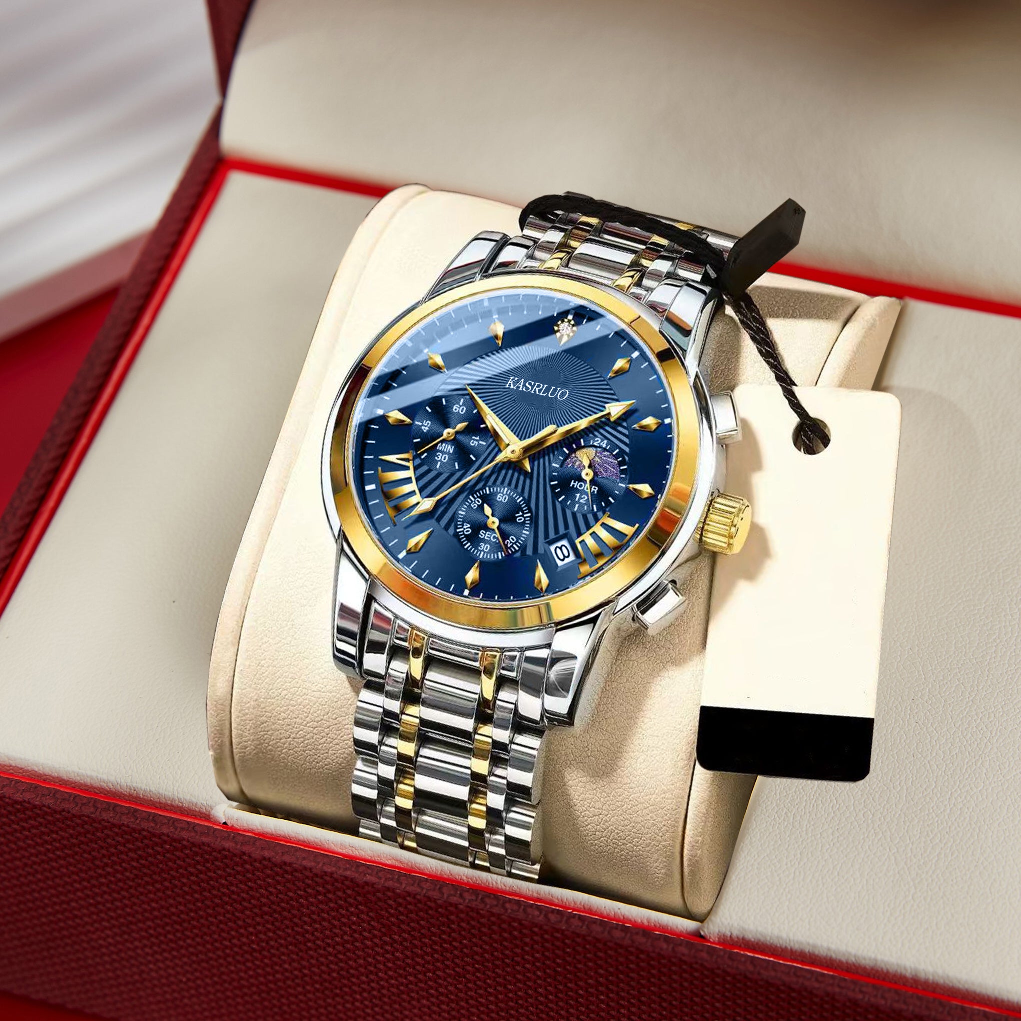 Montre pour homme avec bracelet en acier inoxydable et date, montre-bracelet tendance