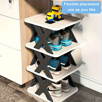 Organisateur d'étagère à chaussures d'angle peu encombrant - Étagère en plastique robuste haute et étroite à 6/9 niveaux pour 6/9 paires de chaussures et de bottes, Rangement polyvalent pour entrée, placard, garage, salon, Rangement d'organisateur de chau