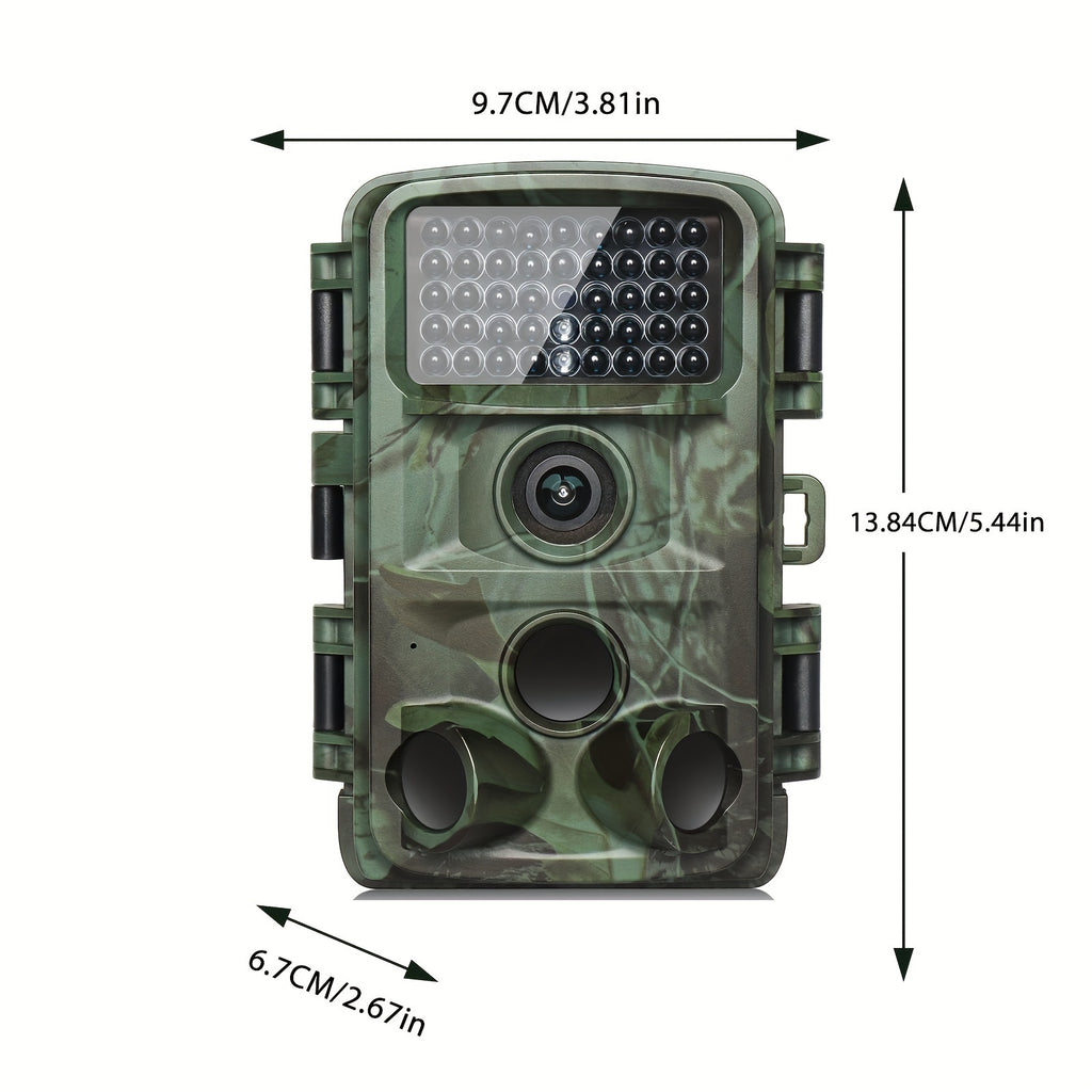 Caméra de chasse 4K 64MP avec vision nocturne à faible lumière, écran 5.08 cm pour la surveillance de la faune en extérieur