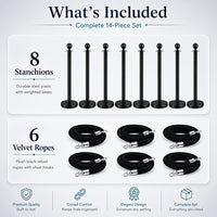 Black8 Posts + 6 Cordes