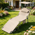 Matelas de soleil, chaise longue de jardin, chaise longue de plage, pliable, léger, dossier réglable, jusqu'à 150 kg, idéal pour jardin, patio, camping, piscine et terrasse