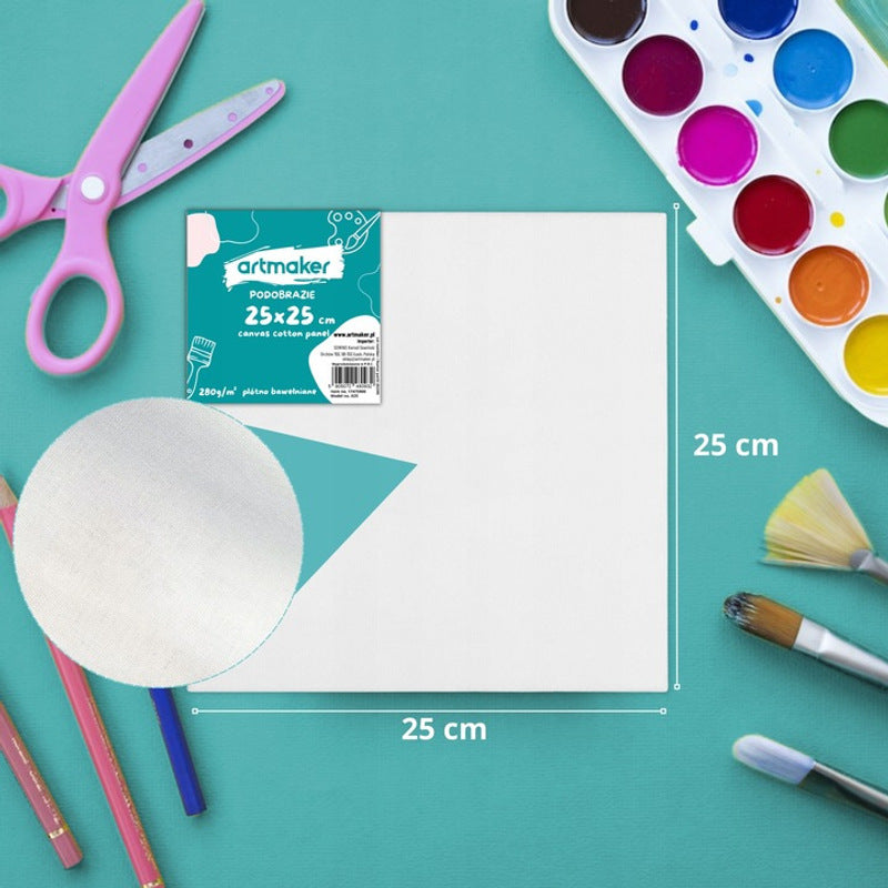 Grand Ensemble de Peinture Artmaker, Ensemble Artistique Complet pour la Peinture avec Chevalet en Bois de 50 cm, 3 Toiles de 25X25 cm, Peintures Acryliques de 12X12 ml, 10 Pinceaux et Palette de Peinture, Ensemble en Plastique Professionnel pour Débutant