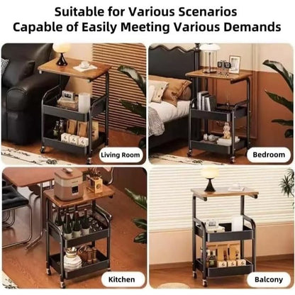 Chariot de Rangement à Roulettes, Étagère Verticale Gain de Place, Idéal pour Étagères dans Cuisines, Salons, Chambres, Bureaux, Meubles Mobiles, Étagères Mobiles, Organisateurs de Maison, Étagères Verticales, Aucun Assemblage Requis, Rangement et Stockag