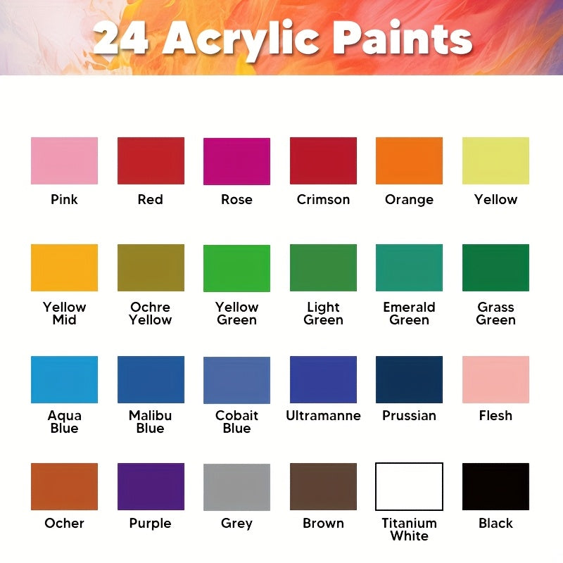 Ensemble de Peinture à Aérographe 12/24/36 Couleurs, 20ml/0.67oz, Multifonctionnel, Idéal pour Peinture à l'Huile, Peinture à la Main, Création DIY, Débutants, Amateurs, Fournitures pour Peinture sur Céramique, Cadeau Idéal pour les Amateurs d'Art, Fourni
