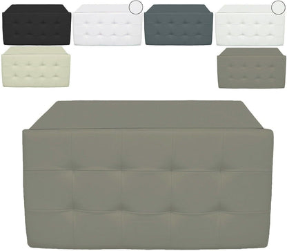 Pouf repose-pieds de rangement Cecaro Group, coussin d'appoint, coffre banc matelassé capitonné, plusieurs couleurs