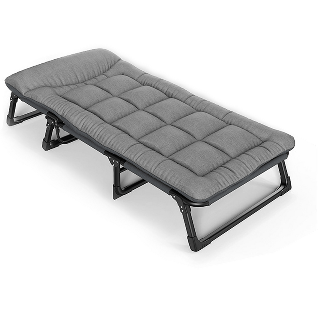 Lit pliant avec matelas moelleux - Lit portable et réglable pour une utilisation intérieure/extérieure, cadre à 4 positions, capacité de poids maximale 440 lb (200 kg) pour camping, chambre d'amis, camping-car, literie de dortoir