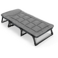 Lit pliant avec matelas moelleux - Lit portable et réglable pour une utilisation intérieure/extérieure, cadre à 4 positions, capacité de poids maximale 440 lb (200 kg) pour camping, chambre d'amis, camping-car, literie de dortoir