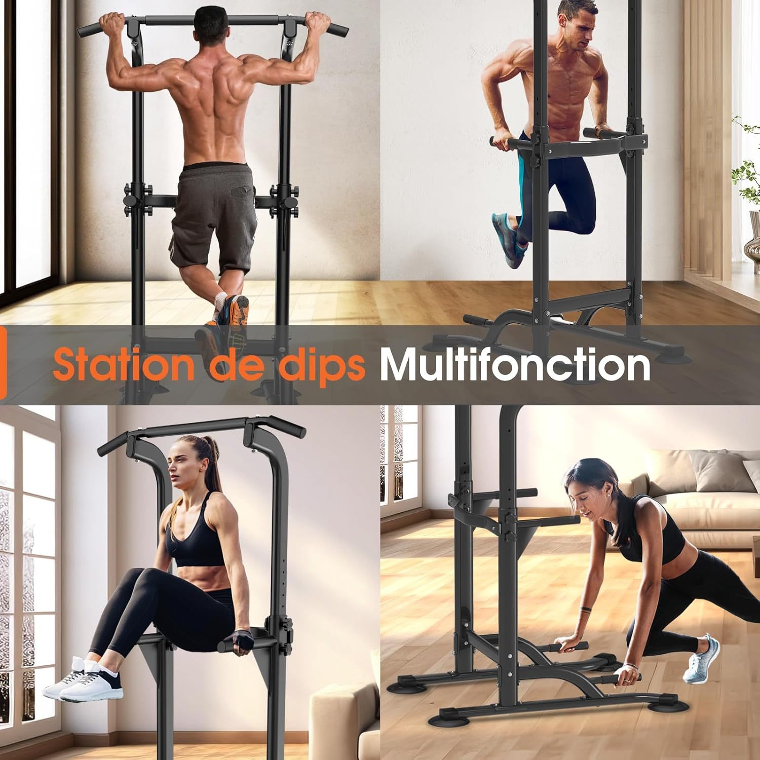 DH FitLife Power Tower Dip Station| Barre de traction autonome | Barre de dips pour le dos | Station de musculation Power Tower | Station de fitness | Rack de puissance pour salle de sport à domicile