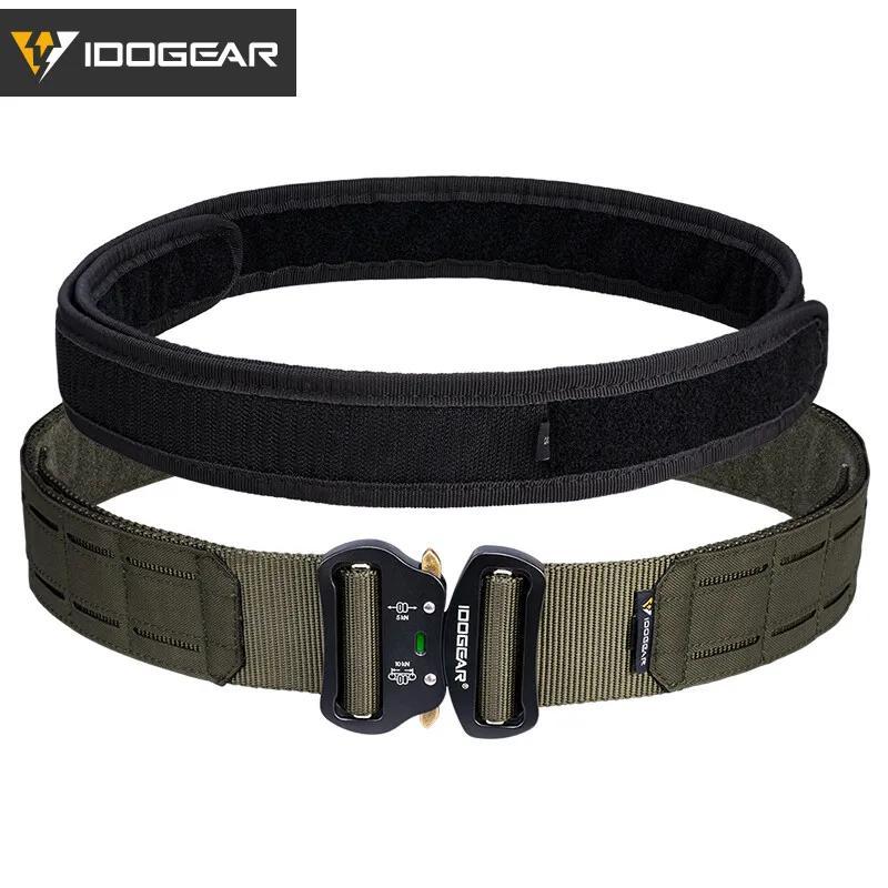 Ceinture Tactique MOLLE IDOGEAR 5.08 cm pour Hommes avec Ceinture Intérieure 4.45cm, Boucle Métallique de Défense Rapide, Ceintures de Service