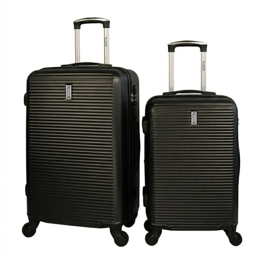 Lot de 2 Valises ABS | Valise Cabine S 55 cm + Valise Soute L 65 cm | Coque Rigide | Roulettes 360° | Serrure Intégrée