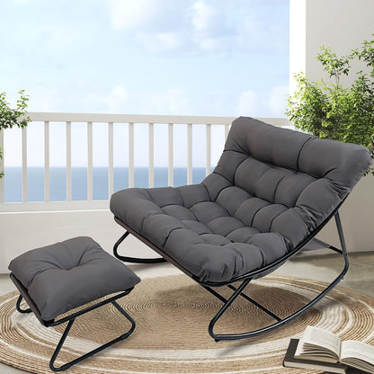 Fauteuil à Bascule Moderne pour Salon avec Fonction Inclinable, Fauteuil à Bascule pour la Maison, Fauteuil à Bascule de Luxe pour Chambre, Disponible en Noir et Gris, Idéal pour les Loisirs en Famille, Cadeau de Vacances Parfait, Adapté à Toutes les Sais