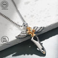 Épée d'ange facile à utiliser en argent 925, avec coupe, facile et élégante, style luxueux et élégant, parfaite pour les cadeaux d'anniversaire de couple, les cadeaux de Noël, les cadeaux de fête des pères et de la fête des mères, livrée avec une boîte ca