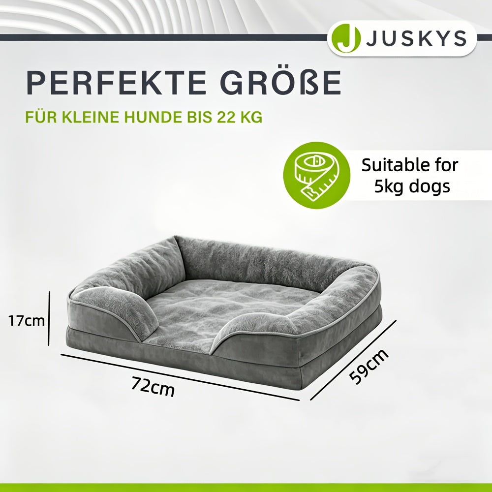 Lit orthopédique pour chien XL/XXL pour grandes races – Canapé-lit amovible et lavable avec support à caillebotis orthopédique et oreiller pour la nuque, convient aux chiens et chiots de taille moyenne à grande