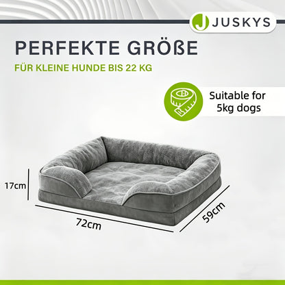 Lit orthopédique pour chien XL/XXL pour grandes races – Canapé-lit amovible et lavable avec support à caillebotis orthopédique et oreiller pour la nuque, convient aux chiens et chiots de taille moyenne à grande