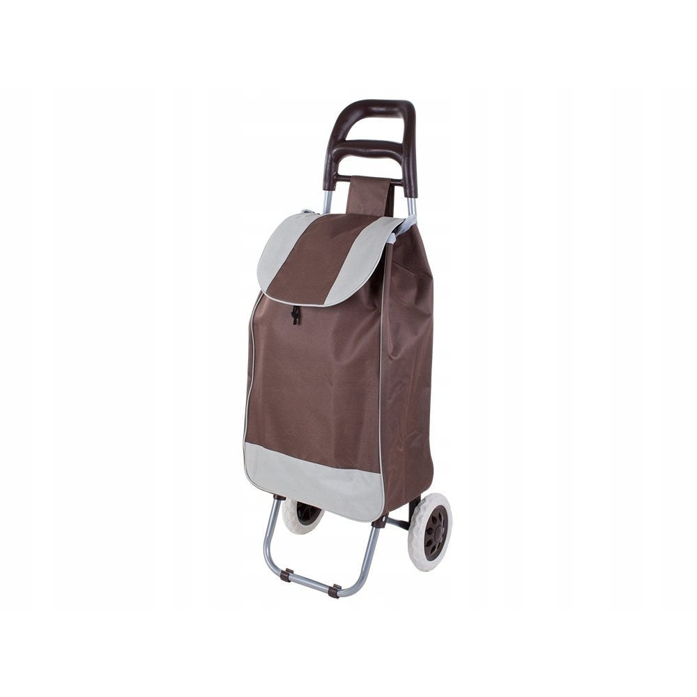 Chariot de courses pliable avec roues, robuste et spacieux, avec poche et poignées, pratique pour transporter des courses lourdes, base stable, grandes roues et poignée durable, en matériau imperméable, facile à nettoyer, poche pour verrouillage ou portef