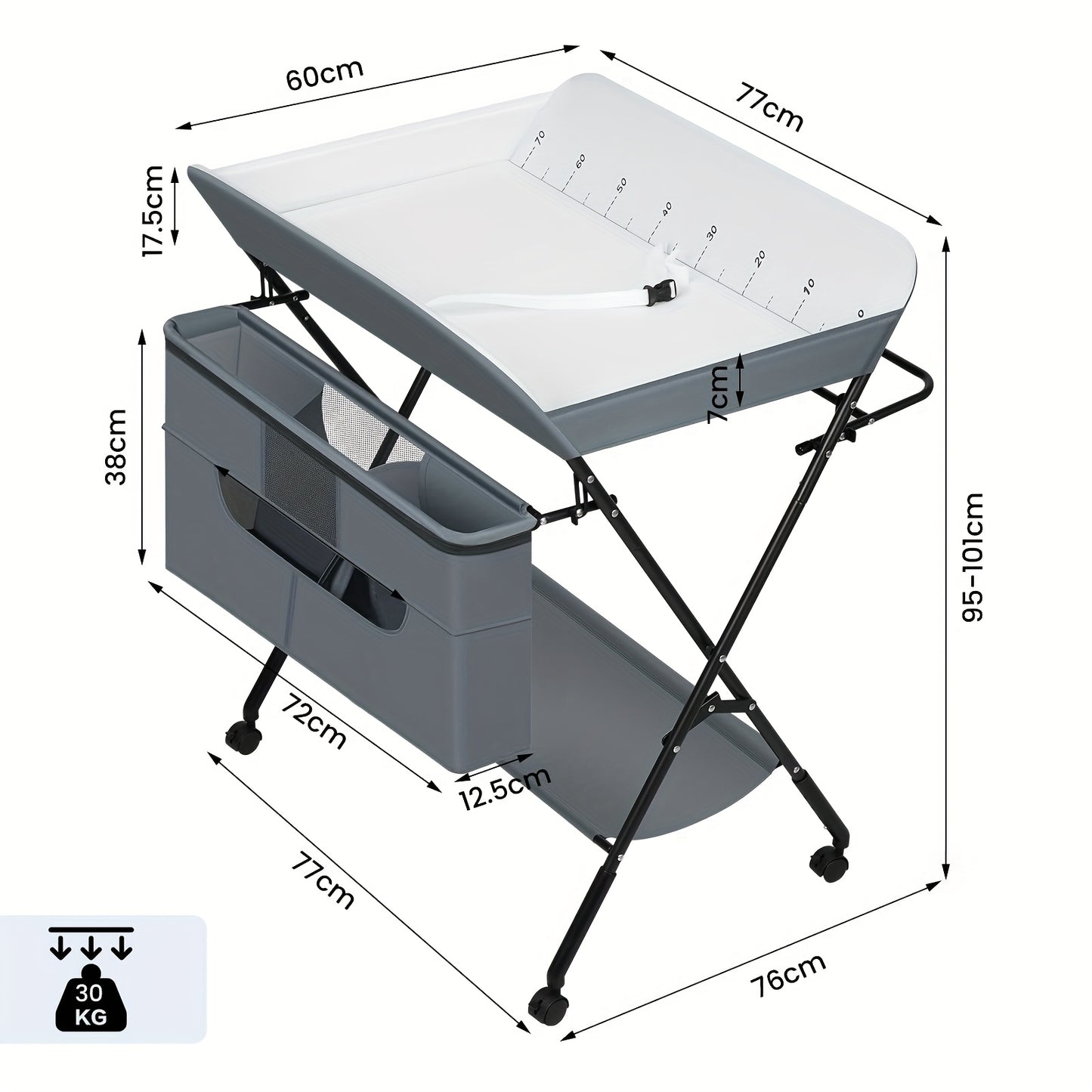 1 support utilitaire, rangement et organisation, rangement de garde-robe, pliable, hauteur réglable, avec sangle de sécurité, peut être un panier de rangement, une barre à suspendre, gris, avec mètre ruban, meubles pour la maison, articles de rangement