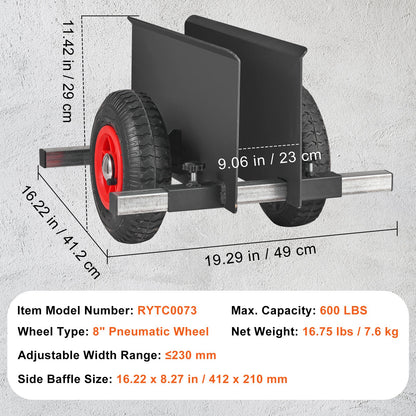Chariot de transport pour panneaux de plâtre VEVOR de 600 lbs avec roue pneumatique de 8 pouces