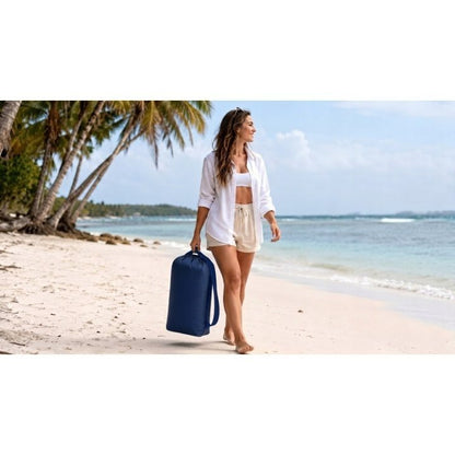 CANAPÉ GONFLABLE SAC PARE-PLUIE MATRASSE DE PLAGE 190CM XXL. Matelas Gonflable pour Eau et Jardin en Bleu Marine. Canapé de Plage Auto-Gonflant en Nylon Nylon Premium Épais. Matelas Double Chambre Imperméable pour Natation et Piscine. Canapé Gonflable Lég