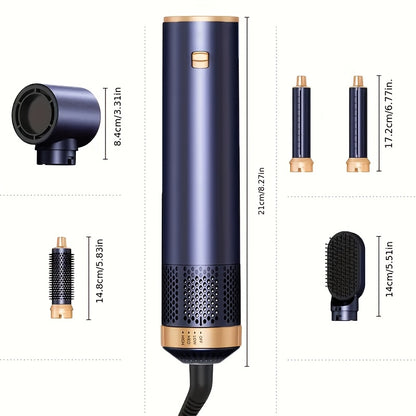 Kit Bigoudi à Air Chaud 5 en 1, 1000w, avec Diffuseur, Baguette à Boucler Automatique, Lissage et Coiffage, Sèche-Cheveux pour Salle de Bain, Brosse Chaude à Cheveux Détachable, Fer à Cheveux, Fer à Boucler à Air, Fer à Cheveux, Outil de Lissage, Cadeau S