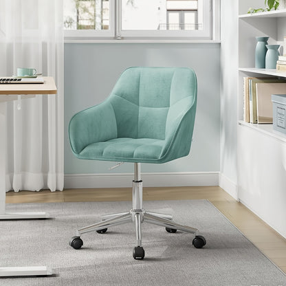 1X Chaise de Bureau Maison, Chaise de Bureau, Chaise Pivotante, Chaise de Cosmétique, Hauteur Réglable, Capacité de Charge Jusqu'à 150 Kg, avec Accoudoirs, Siège en Velours, pour Chambre à Coucher, Bureau, Salon