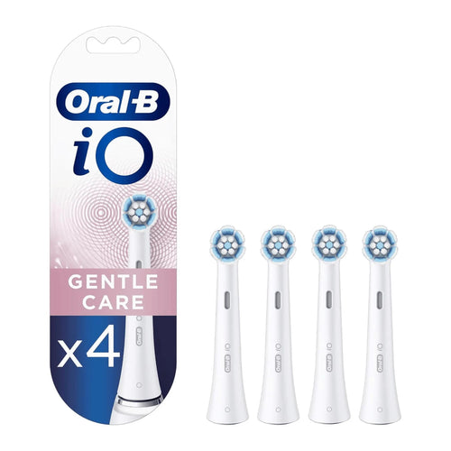 Oral-B Io Gentle Care Brosse de rechange 4pièces Set pour brosses à dents électriques | Poils souples pour les gencives sensibles | Compatible avec tous les embouts Oral-B Io | Élimination efficace de la plaque dentaire et nettoyage doux | Idéal pour les