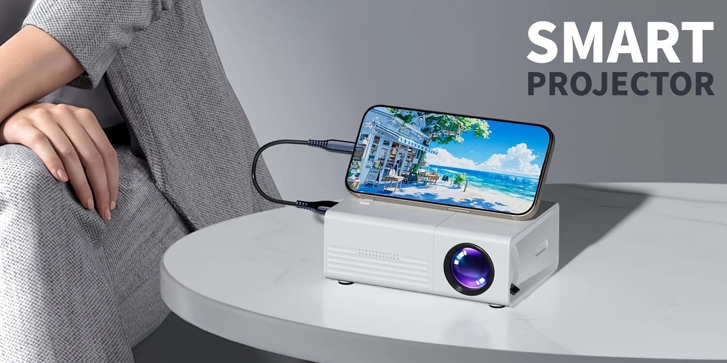 Projecteur Portable pour Bureau, avec Résolution Native 240P, Support 1080P, Haute Luminosité Idéal pour Présentations Professionnelles, Offrant une Affichage Clair & Vibrant (L'emballage ne comprend pas un câble HDTV)