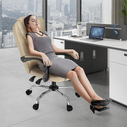 Chaise de bureau exécutive haute dossier, chaise de bureau ergonomique inclinable avec fonction d'inclinaison, chaise d'ordinateur robuste pour le travail à domicile